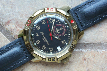 Vostok Komandirsky 819955 Russian Mechanical Military Wrist Watch Marines
