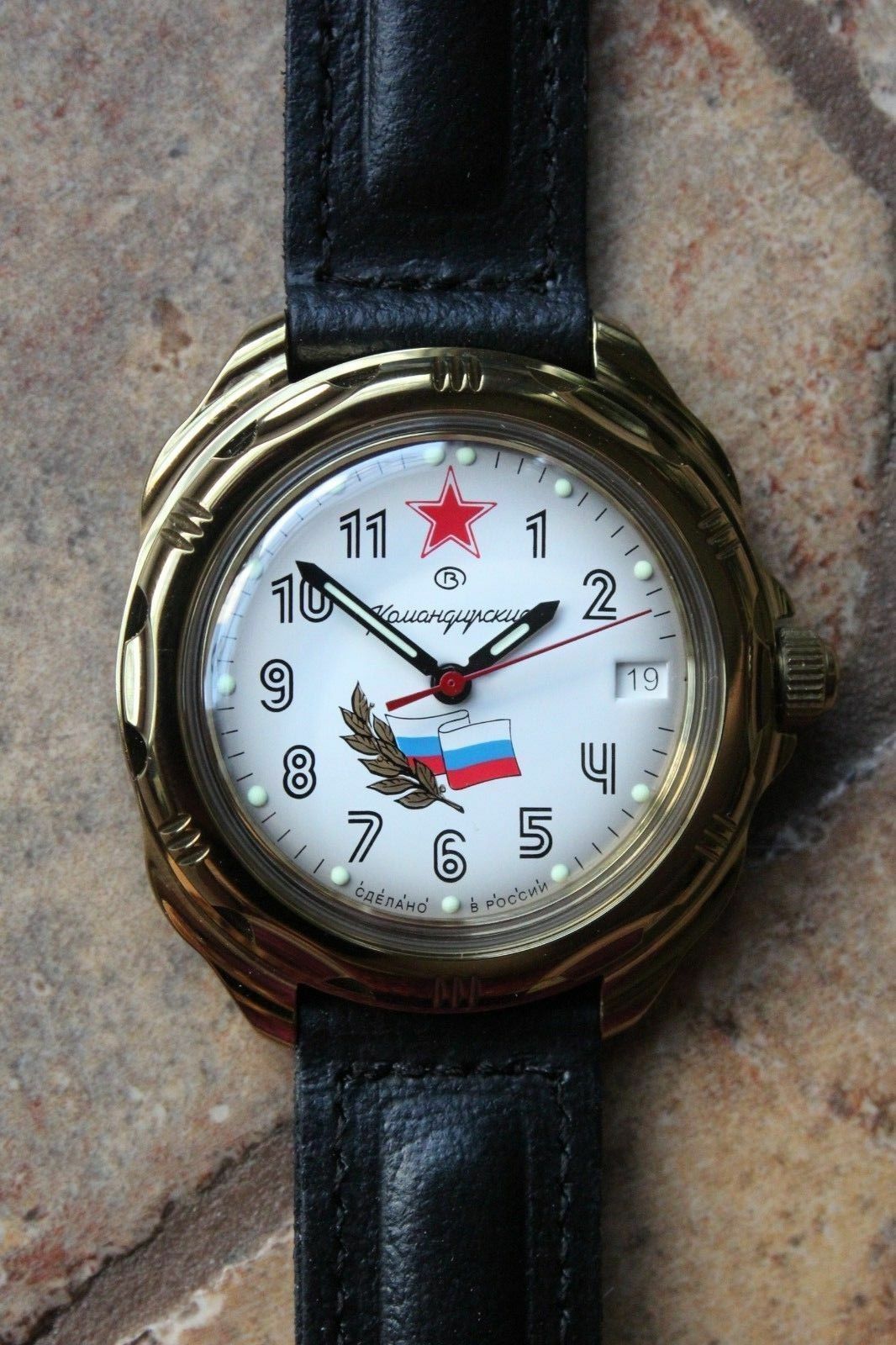 Vostok Komandirsky Russian Military Wrist Watch # 219277 NEW