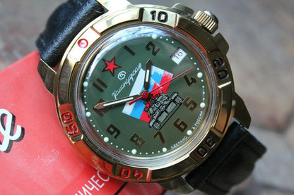 Vostok Komandirsky Military Wrist Watch # 439435 NEW