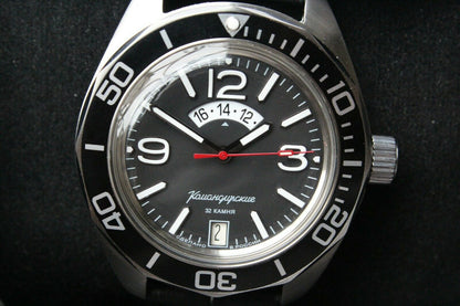 Vostok Komandirsky 030788 Russian Automatic Military Wrist Watch Day Night