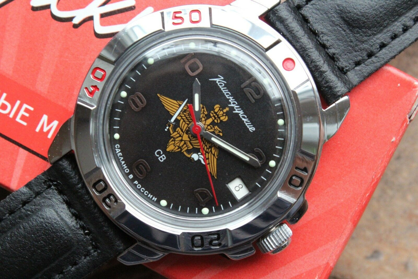 Vostok Komandirsky Military Wrist Watch # 431627 NEW