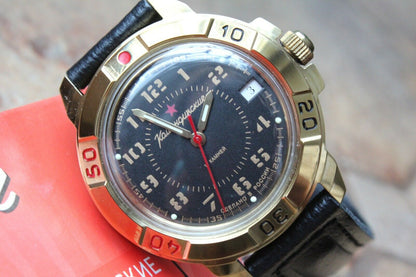 Vostok Komandirsky Military Wrist Watch # 439123 NEW