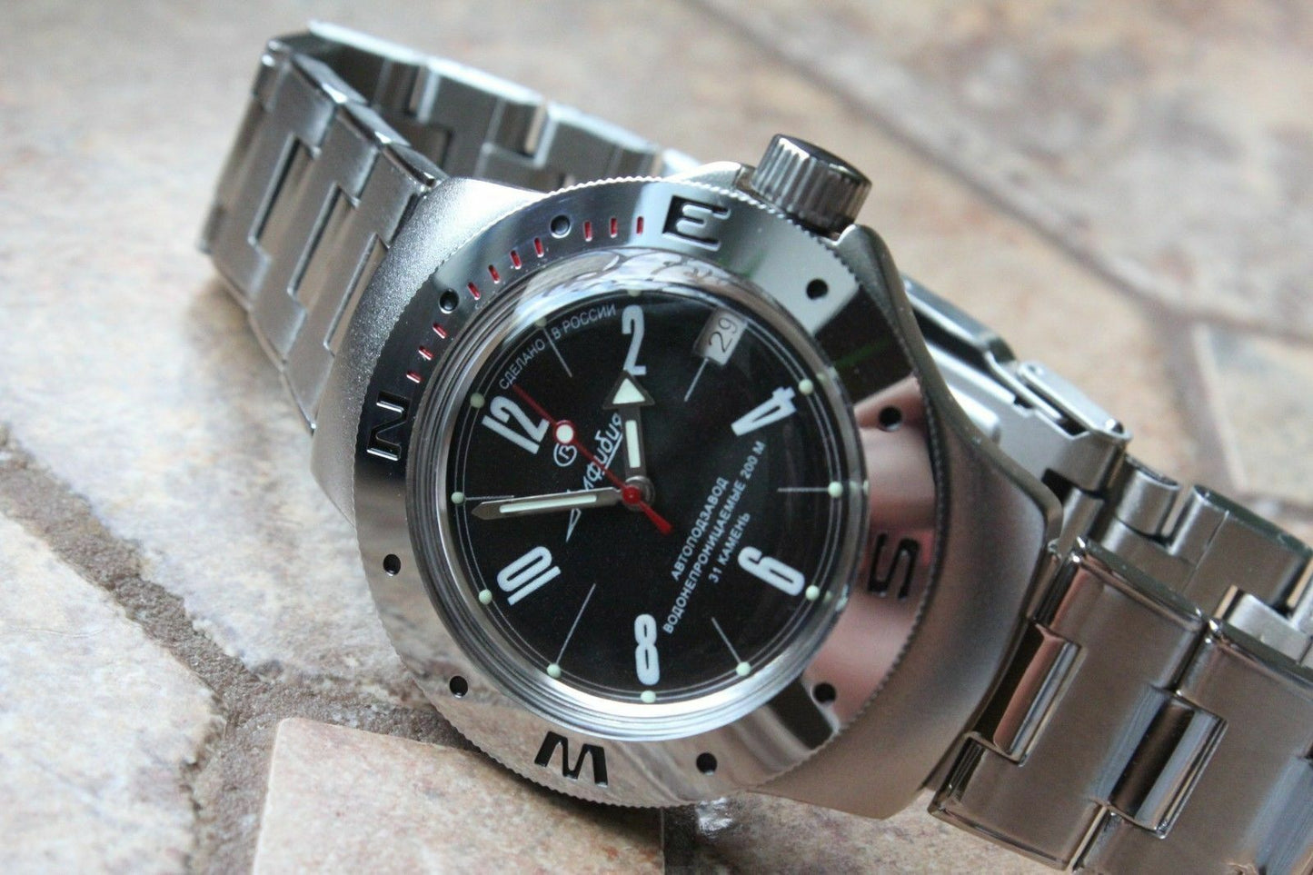 Vostok Amphibian Auto Russian diver wrist watch 060484