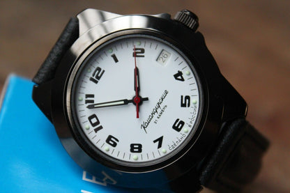 Vostok Komandirsky Auto Russian Military Wrist Watch # 646578 NEW