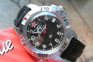 Vostok Komandirsky Military Wrist Watch # 431306 NEW