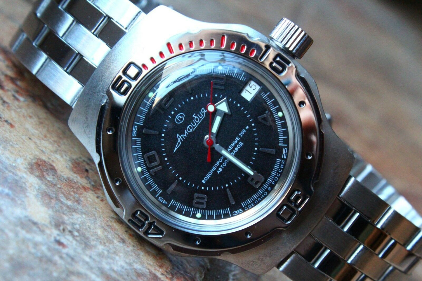 Russian Mechanical Automatic Wrist Watch VOSTOK AMPHIBIAN DIVER 160355