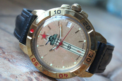 Vostok Komandirsky Military Wrist Watch # 439072 NEW