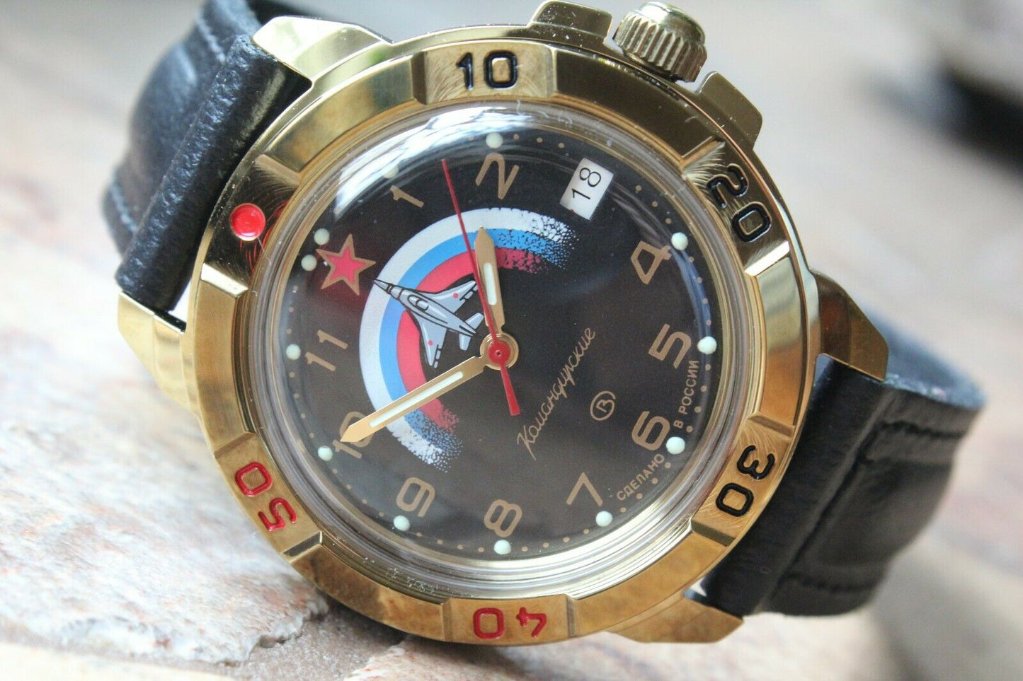 Vostok Komandirsky Military Wrist Watch # 439608 NEW
