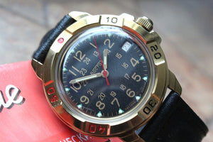 Vostok Komandirsky Military Wrist Watch # 439782 NEW