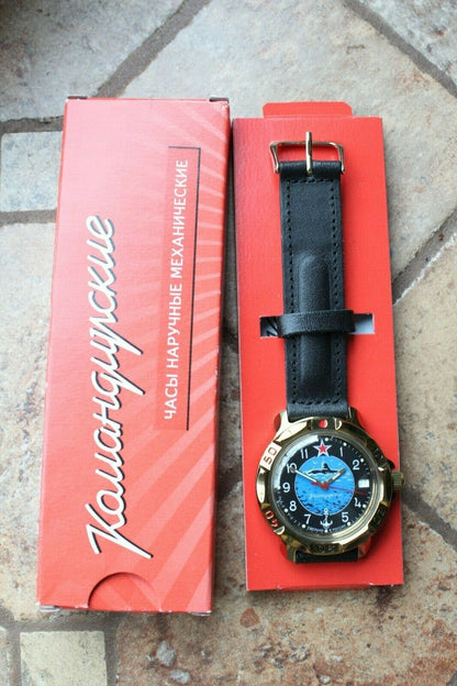 Vostok Komandirsky 819163 Russian Mechanical Military Wrist Watch Submarine Boat