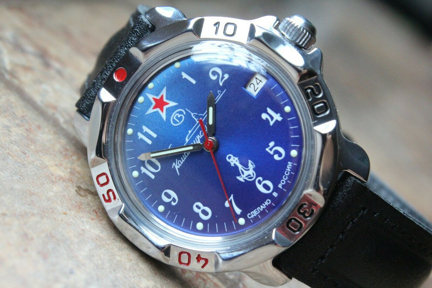 Vostok Komandirskie Mechanical Military Russian wrist watch Navy VMF 811289