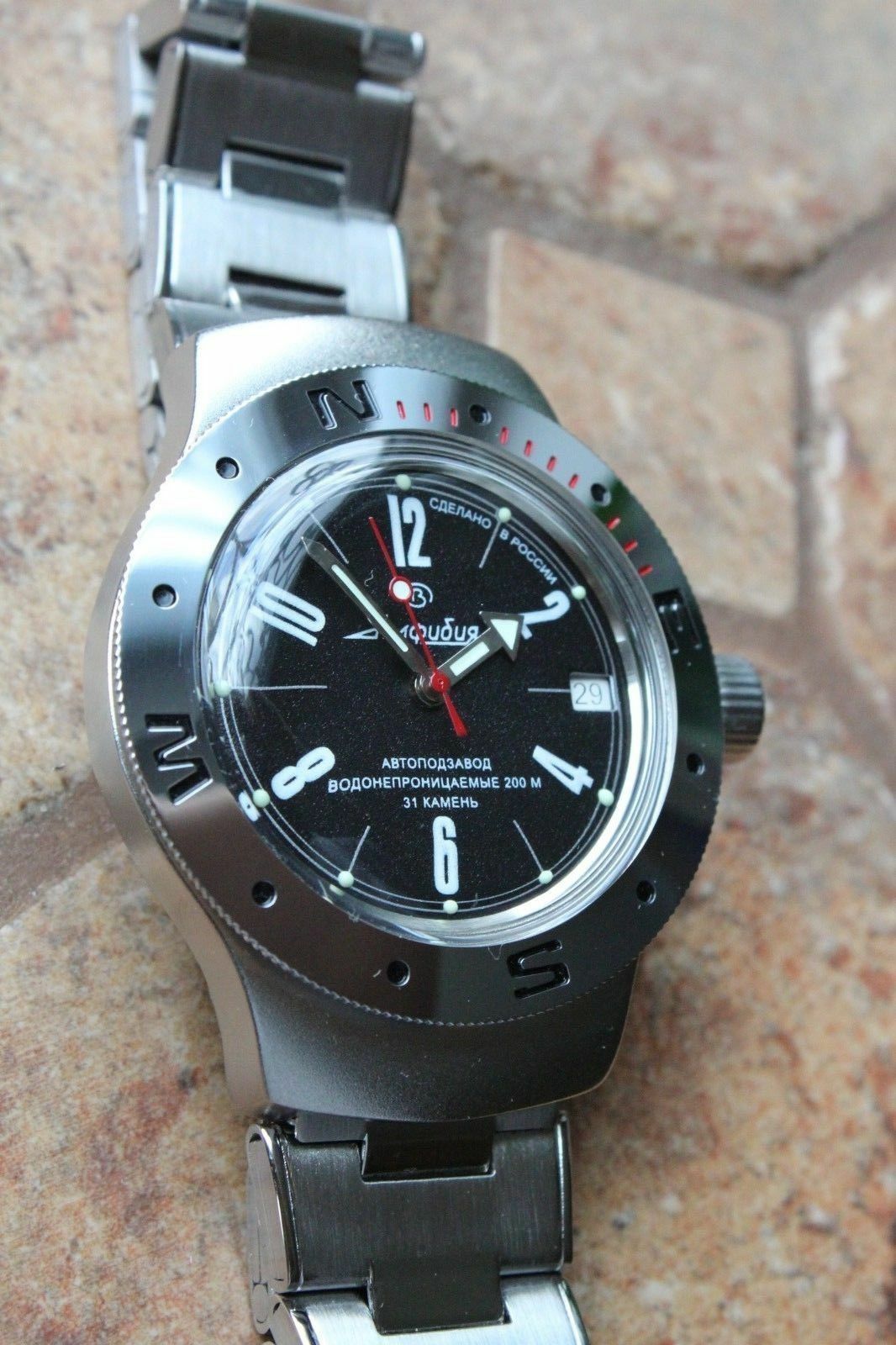 Vostok Amphibian Auto Russian diver wrist watch 060484