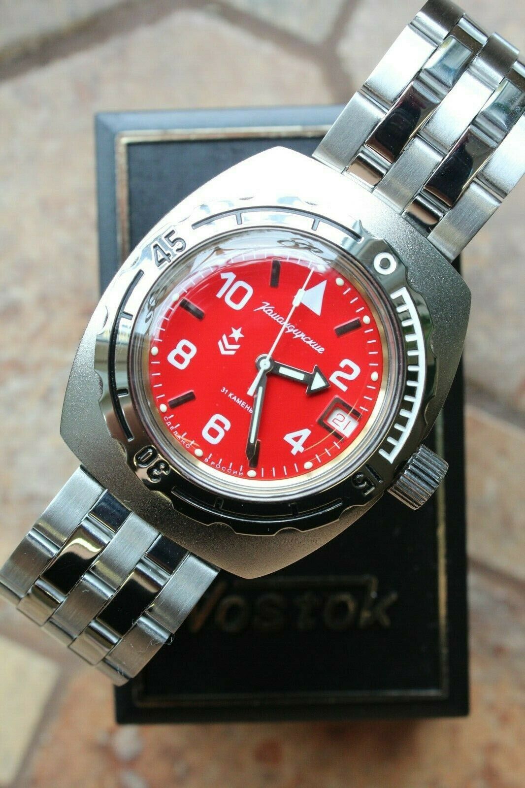 Russian Mechanical Automatic Wrist Watch VOSTOK AMPHIBIAN DIVER Custom 090841