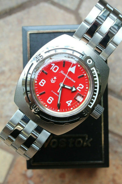 Russian Mechanical Automatic Wrist Watch VOSTOK AMPHIBIAN DIVER Custom 090841