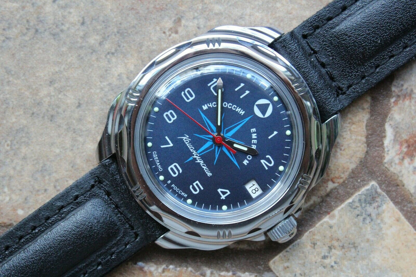 Vostok Komandirsky Russian Military Wrist Watch Emercom MCHS  # 211942 NEW