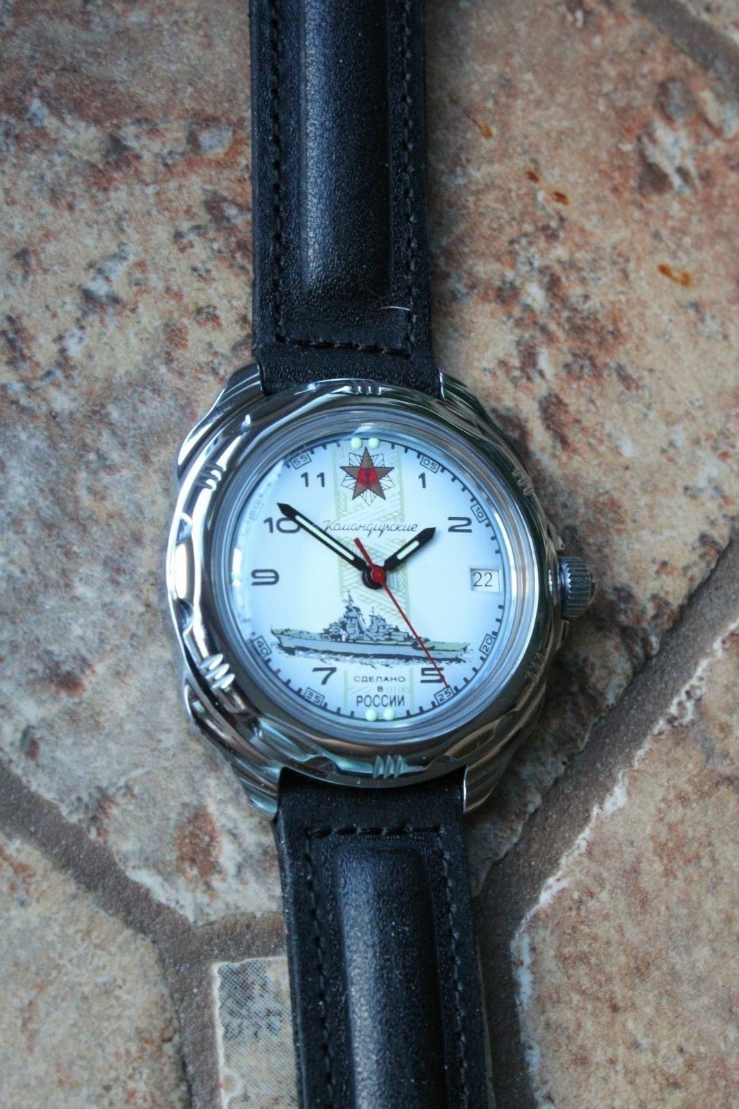 Vostok Komandirsky Russian Military Wrist Watch # 211428 NEW