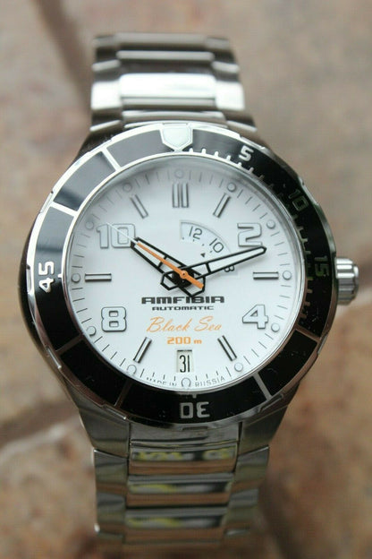 Vostok Amphibian Auto Black Sea Russian mens wrist watch 440796 New