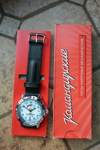 Vostok Komandirsky Russian Mechanical Military Wrist Watch NAVY VMF 811241