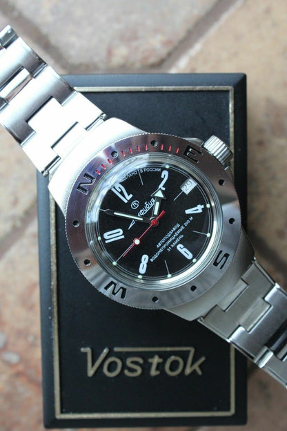 Vostok Amphibian Auto Russian diver wrist watch 060484