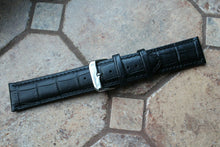 Load image into Gallery viewer, Genuine Leather Watch Strap Band KMV XL 24mm Black
