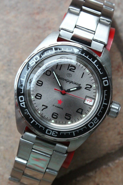 Vostok Komandirsky Auto Russian Military Wrist Watch # 020708 NEW