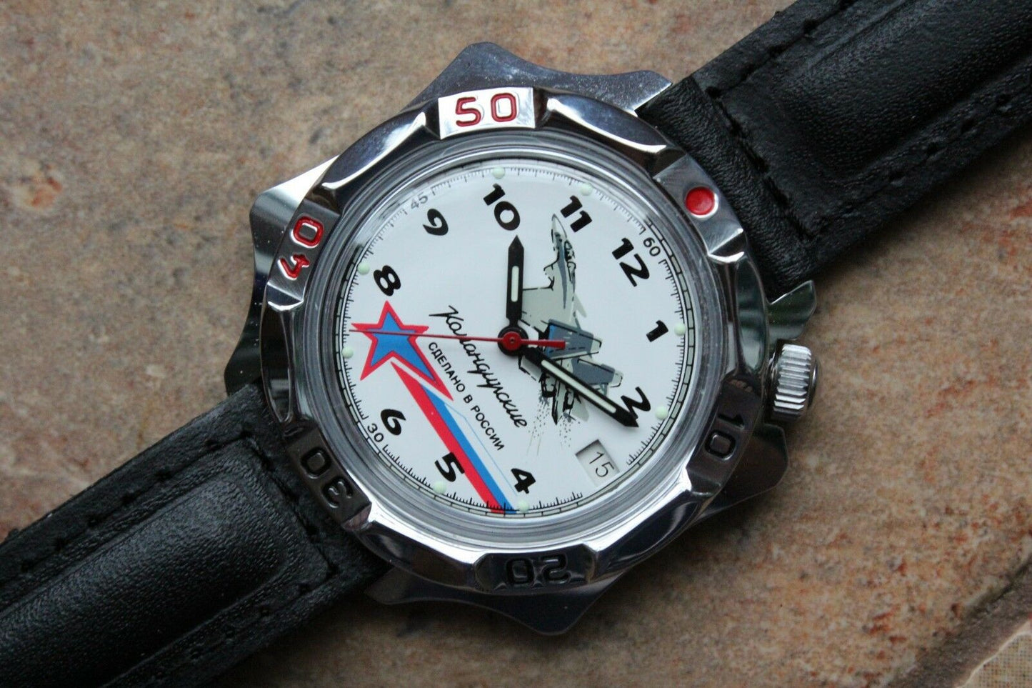 Vostok Komandirsky Russian Military Wrist Watch # 531764 NEW
