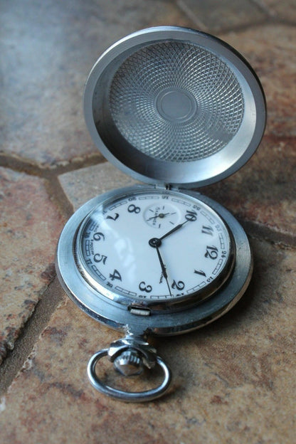 Vintage Russian Molnija all power to the Soviets original Pocket Watch