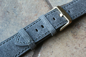 Genuine Leather Watch Strap Band LeVeL B-804S Dark Gray Vintage
