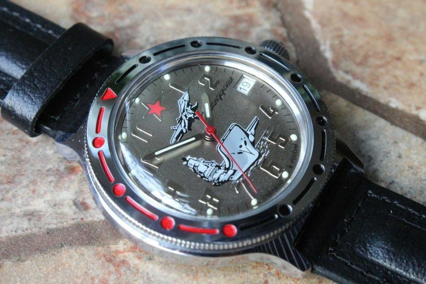 Vostok Komandirsky Auto Russian Military Wrist Watch # 921402 NEW