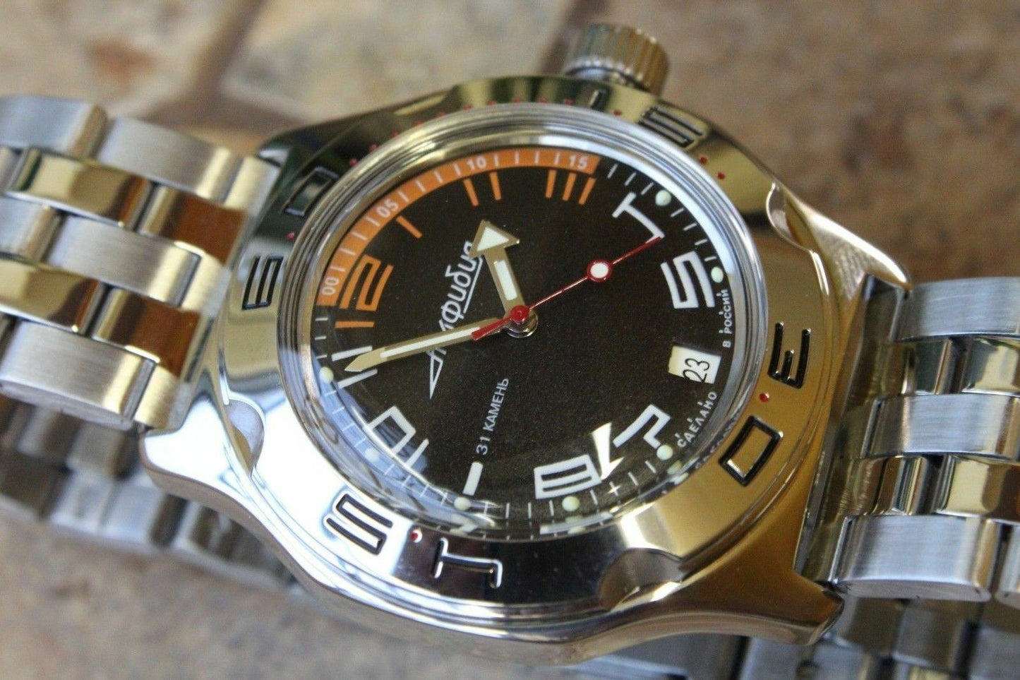 Russian Mechanical Automatic Wrist Watch VOSTOK AMPHIBIAN DIVER 100474