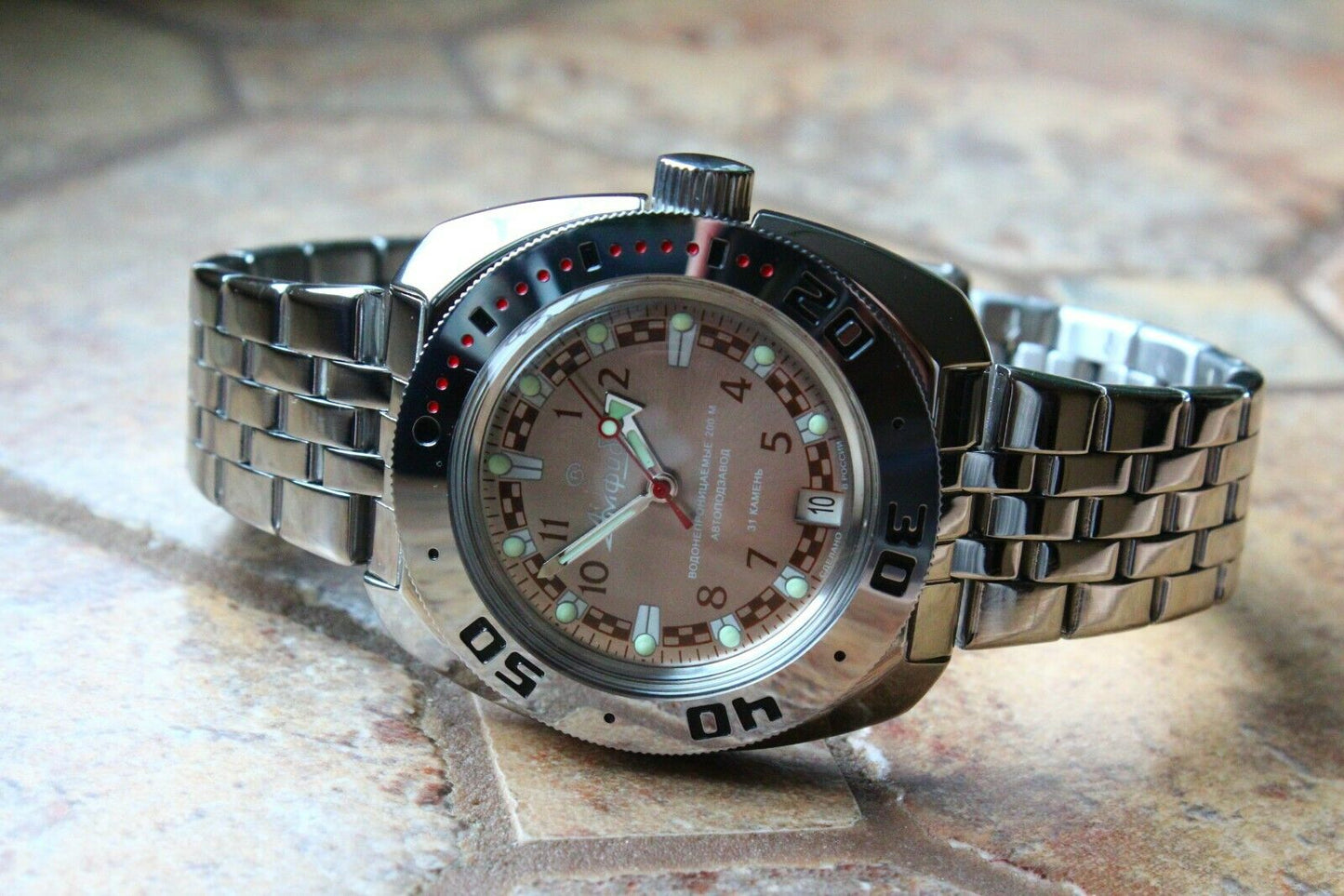 Russian Mechanical Automatic Wrist Watch VOSTOK AMPHIBIAN DIVER 710448