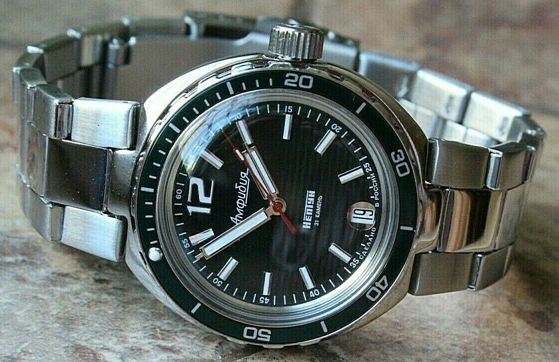 Vostok Amphibian Neptun 960758 Mechanical Automatic Diver Russian wrist watch