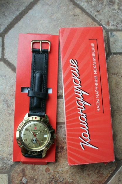 Vostok Komandirsky Military Wrist Watch # 439451 NEW