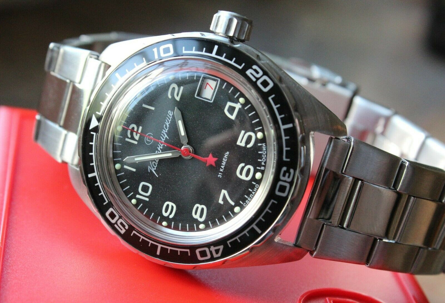Vostok Komandirsky Auto Military Wrist Watch # 020706 NEW