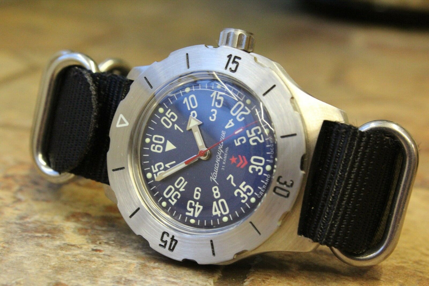 Russian Mechanical Automatic Wrist Watch VOSTOK Komandirsky K-35 350745