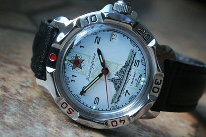 Vostok Komandirsky Russian Mechanical Military Wrist Watch Naval Ship 811428