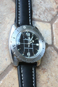 Vostok Amphibian Diver Russian wrist watch Leather Band 150375-L1