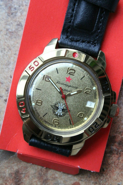 Vostok Komandirsky Military Wrist Watch # 439451 NEW