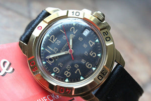 Vostok Komandirsky Military Wrist Watch # 439782 NEW