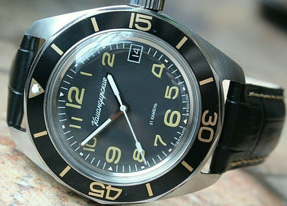 Vostok Komandirsky 030787 Russian Automatic Military Wrist Watch Gold