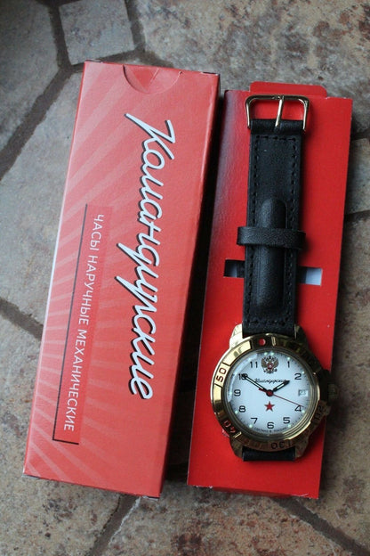 Vostok Komandirsky Military Wrist Watch # 439322 NEW