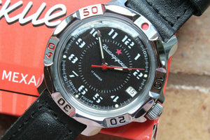 Vostok Komandirsky Russian Mechanical Military Wrist Watch Red Star 811186