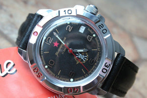 Vostok Komandirsky Military Wrist Watch # 431296 NEW
