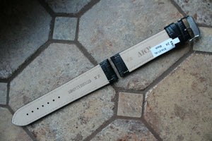 Genuine Leather Watch Strap Band KMV XL 24mm Black