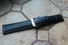 Load image into Gallery viewer, Genuine Leather Watch Strap Band KMV XL 24mm Black
