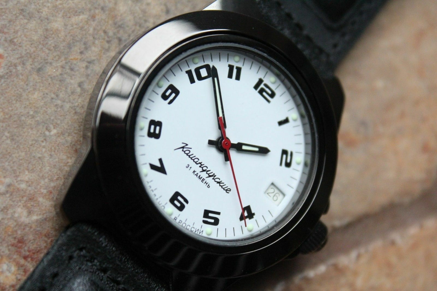 Vostok Komandirsky Auto Russian Military Wrist Watch # 646578 NEW