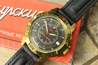 Vostok Komandirsky Military Wrist Watch # 439399 NEW