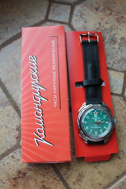 Vostok Komandirsky Russian Military Wrist Watch # 211307 NEW