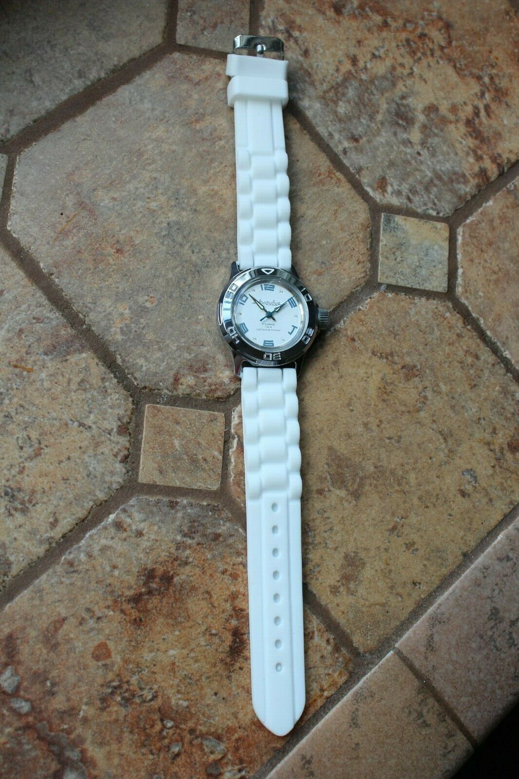 Vostok Amphibian 051458 Mechanical Women Female Russian wrist watch White Blue