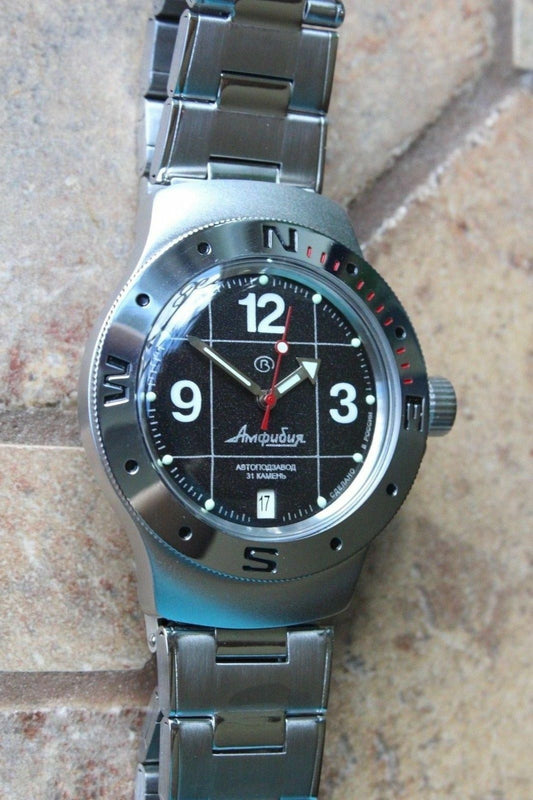 Vostok Amphibian Auto Russian diver wrist watch 060488